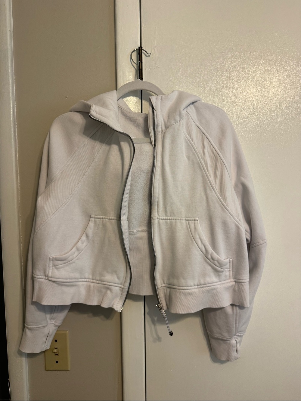 lululemon athletica white scuba full zip hoodie